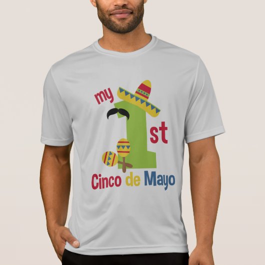 私の最初のcinco de mayoメンズスポーツテックの競合他社 tシャツ (正面)