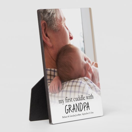 私の最初のGrandpa写真ベビー生まれたばかりのPl フォトプラーク (側面)