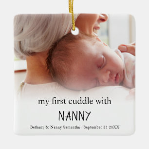 私の最初のNannyの写真のベビーを抱え生まれたばかりのた セラミックオーナメント