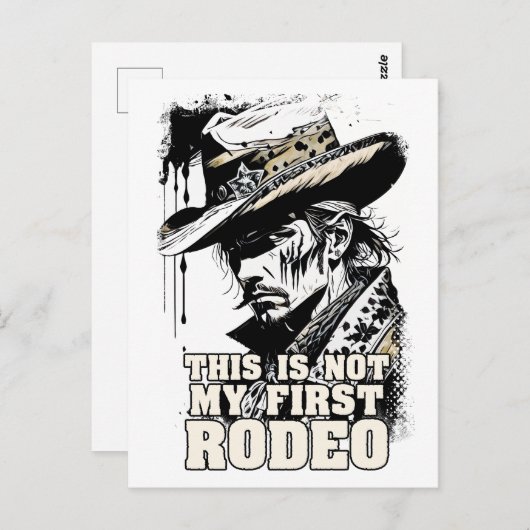 私の最初のRODEO堅牢なヴィンテージワイルドウエストカウボーイ ポストカード (正面/裏面)