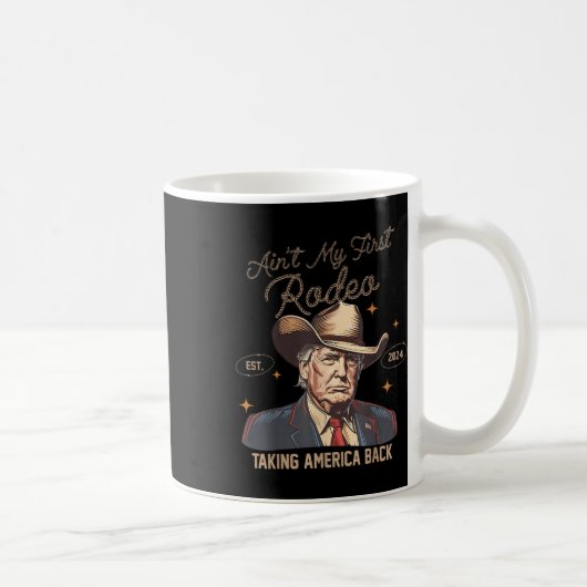 私の最初のRodeo西カウボーイトランプシおもしろいーを見る コーヒーマグカップ (右)