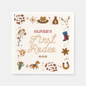 私の最初のRodeo西カウボーイ1st誕生日パーティー スタンダードカクテルナプキン (正面)