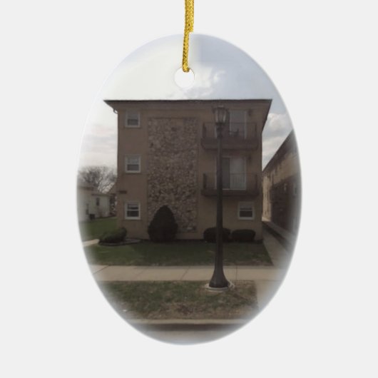 私の最初アパート、家またはコンドミニアム セラミックオーナメント (正面)