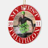 私の最初トライアスロン- 2011年 セラミックオーナメント (左)