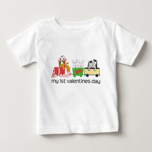 私の最初バレンタインデーの列車 ベビーTシャツ (正面)