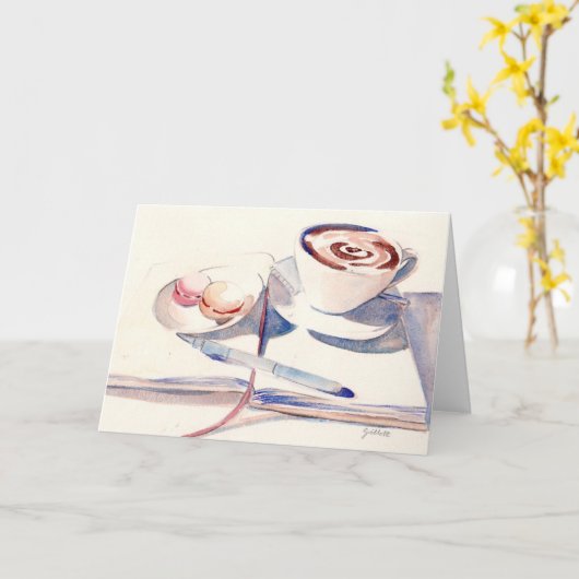 私の最初パリMacaron カード (黄色い花)