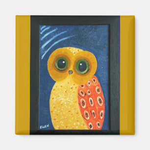 私の最初フクロウの絵画 マグネット