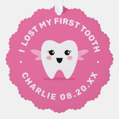 私の最初失ったの歯の妖精ピンク オーナメントカード (正面)