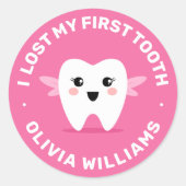 私の最初失ったの歯の妖精ピンク ラウンドシール (正面)