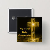 私の最初聖餐式ボタンPin 缶バッジ (正面&裏面)