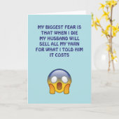 私の最大の恐怖……、グリーテおもしろいィングカード、糸 カード (黄色い花)