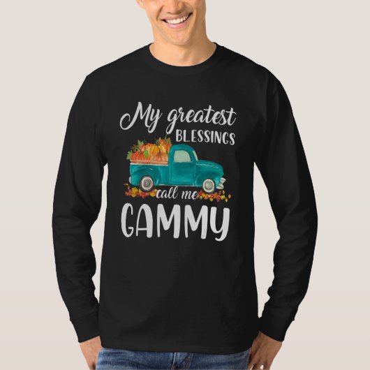 私の最大の祝福が私をGammy Truck Pumpkinと呼ぶ Tシャツ (正面)