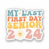 私の最後の初めての登校日 2024年卒業生 シール (正面)