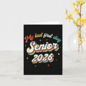 私の最後の最初の日シニア2026新学期ヴィンタ カード (黄色い花)
