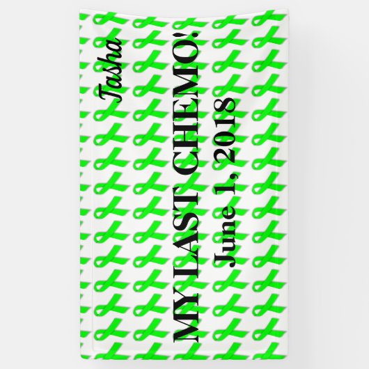 私の最後のChemoのお祝いの旗 横断幕 (縦)