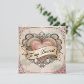 私の最愛の人へ：華麗なハートデザイン カード (スタンド正面)