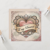 私の最愛の人へ：華麗なハートデザイン カード (正面/裏面インサイチュ)