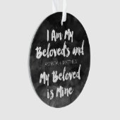 私の最愛は私の物パーソナライズで黒い水彩画です オーナメント (正面)