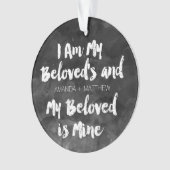 私の最愛は私の物パーソナライズで黒い水彩画です オーナメント (正面)