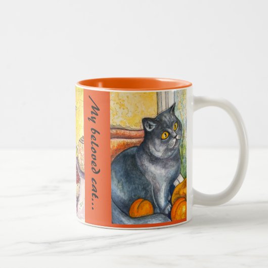 私の最愛猫-コーヒー・マグ ツートーンマグカップ (右)