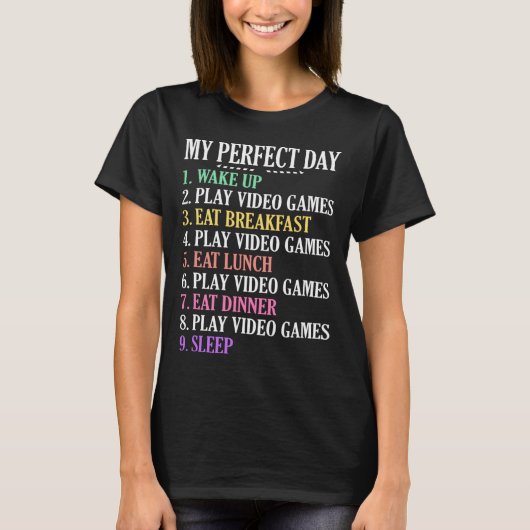 私の最高の一日 ゲーミングウェア コンピュータゲーム Tシャツ (正面)