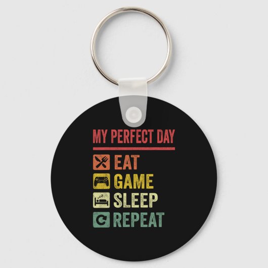 私の最高の一日 ビデオゲーム おもしろい クールゲーマーTシャツ Gi キーホルダー (正面)