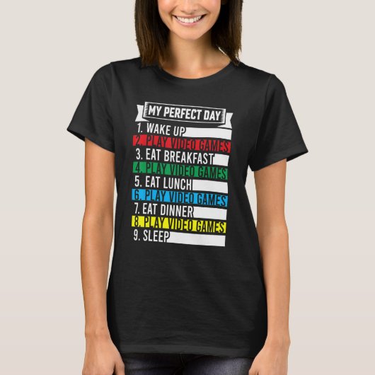 私の最高の一日 ビデオゲームTシャツ 楽しい クールなゲーマー Tシャツ (正面)