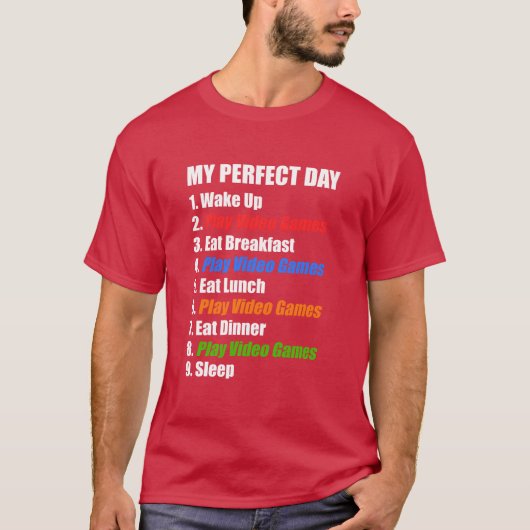 私の最高の一日 起床 ビデオゲーム ゲーム gif tシャツ (正面)