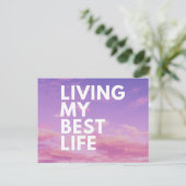 私の最高の人生 ポストカード 名言 紫色 ギフト (スタンド正面)