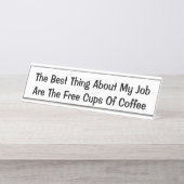 私の最高の仕事の話は白おもしろいい デスクネームプレート (正面)