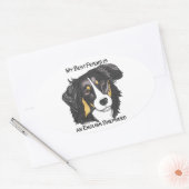 私の最高の友人は三色の英語の羊飼いだ 楕円形シール (封筒)