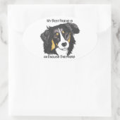 私の最高の友人は三色の英語の羊飼いだ 楕円形シール (バッグ)