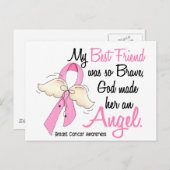私の最高の友人は天使の2乳がん ポストカード (正面/裏面)