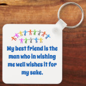私の最高の友人は男である – 友情引用文 キーホルダー (裏面)