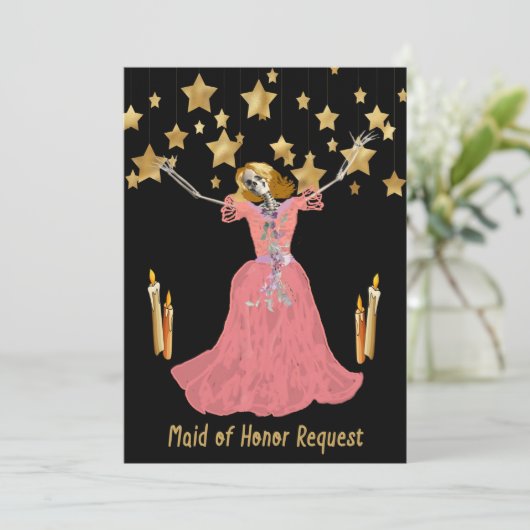 私の最高の友人(メイドオブオナー)によるハロウィンウェディングへの招待状 招待状 (スタンド正面)