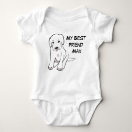 私の最高の友犬の名前 ベビーボディスーツ