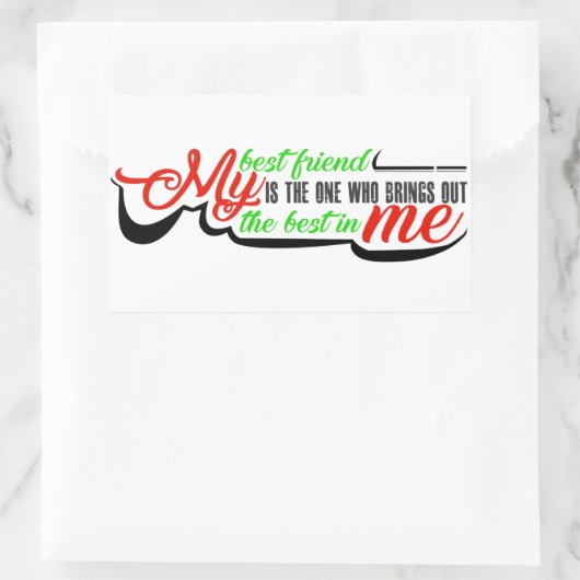 私の最高の友達が彼を引き出す最高の人だ 長方形シール (バッグ)