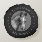 私の最高の友達は馬だ ラウンドクッション (裏面)