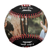 私の最高の彼氏赤いハート2枚の写真 野球ボール (正面)