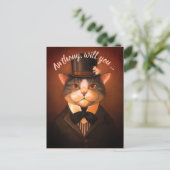 私の最高の男友達になってくれ！お笑いネコに任命 インビテーションポストカード (スタンド正面)