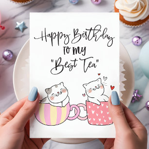 私の最高の紅茶友達へお誕生日おめでとう お友達の誕生日 カード