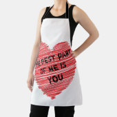 私の最高の赤いハートのロマン的な文字 エプロン (インサイチュ)