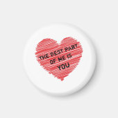 私の最高の赤いハートのロマン的な文字 マグネット (正面)