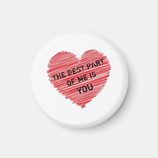 私の最高の赤いハートのロマン的な文字 マグネット (正面)