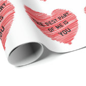 私の最高の赤いハートのロマン的な文字 ラッピングペーパー (ロールコーナー)