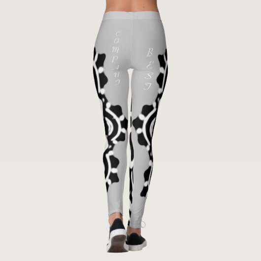 私の最高のCOMPANIAN MANDALA ART IN BLACKフローラ レギンス (裏面)