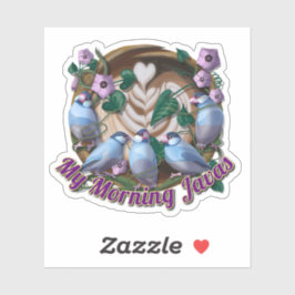 私の朝のJavaスズメと一緒に シール