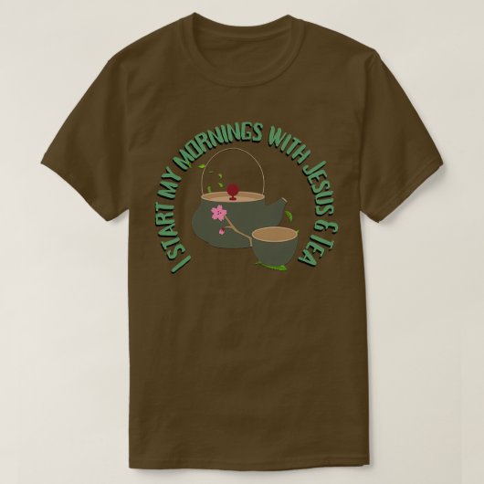 私の朝はイエス・アンプ・ティーで始める3 Tシャツ (デザイン正面)