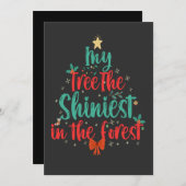 私の木は森のクリスマスで最も輝おもしろいいた 招待状 (正面/裏面)