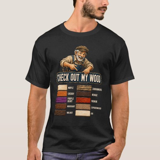 私の木工+大工+林業従事者をチェック Tシャツ (正面)
